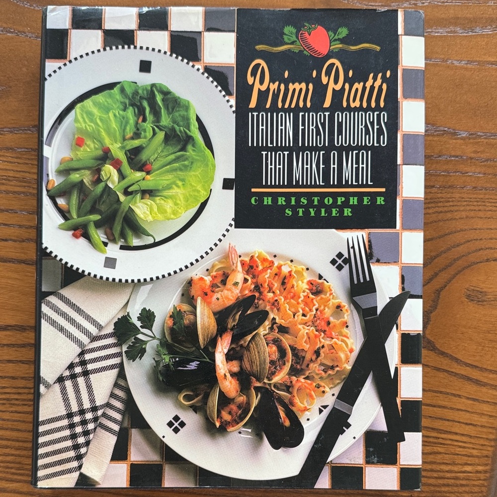 Primi Piatti Italian First Courses Cookbook - Green & Black Cover
